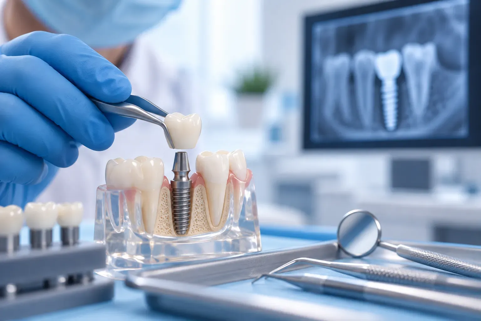 Paciente riendo tras un implante dental